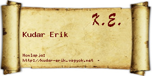 Kudar Erik névjegykártya