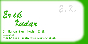 erik kudar business card